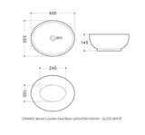 White Oval Ceramic Bathroom Basin